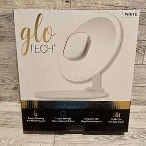 White Foldable Travel LED Vanity Mirror